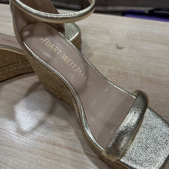 Stuart Weitzman Shoes - Stuart Weitzman Gold Wedge Sandals